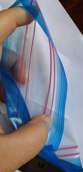 Zíper duplo LDPE Transparente Saco Zíper Apertado/Saco Ziplock Saco Zip Lock com Cor Linha Vermelha na Cor dos Lábios Zipper Zip Lock Bag