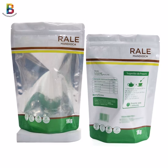 Saco ziplock impresso personalizado de folha de alumínio Mylar Stand up Bag com zíper Doypack para saco de embalagem de alimentos secos
